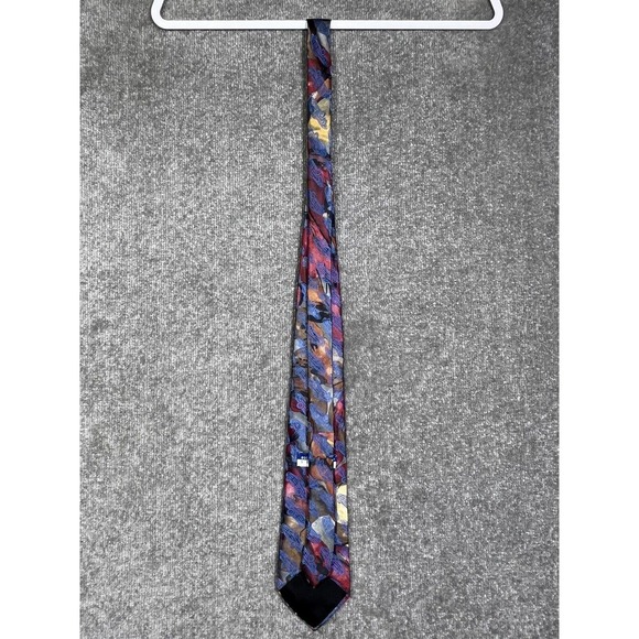 Oscar De La Renta Studio Abstract Car Print Mens Pointed Neck Tie Made In USA - Picture 2 of 11